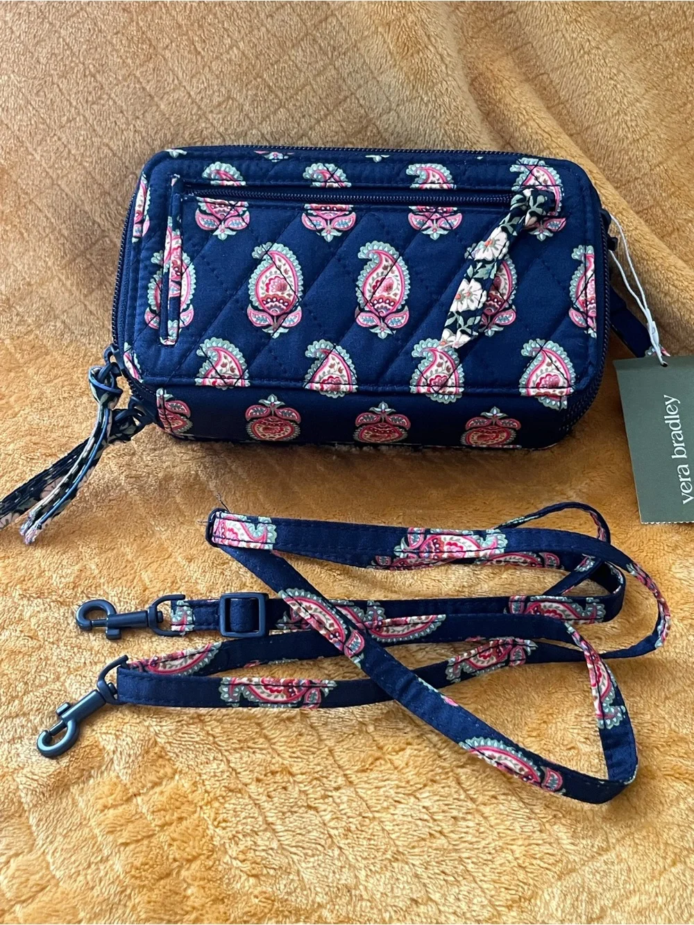 Vera Bradley Flowering Paisley Cross-body Wallet.